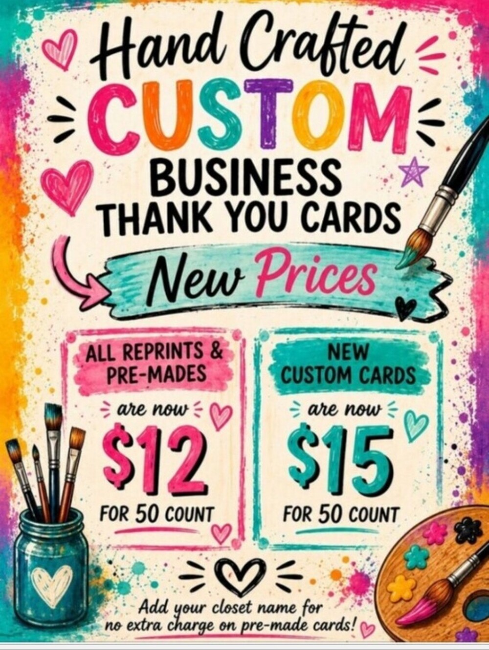 Hand Crafted Business Thank You Card 50 Count Ghost & Candy Corn - Picture 3 of 3